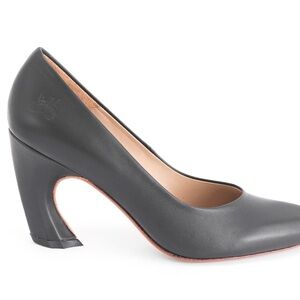 John Fluevog Twist Boogaloo Classic Pumps Black Leather Heels